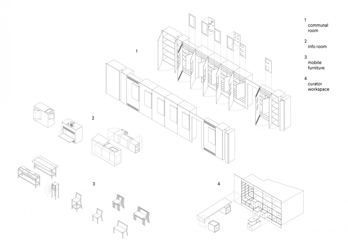 Furniture system axonometric